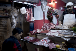 Camel head in butcher shop - Fez