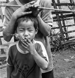 Hill tribe smoker- Thailand and Laos border