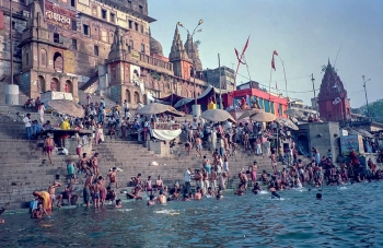 Bathing in the Ganges - Benares, India